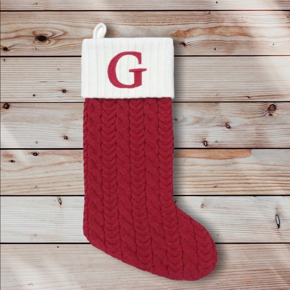 Christmas Stocking St Nicholas Square monogram “G”